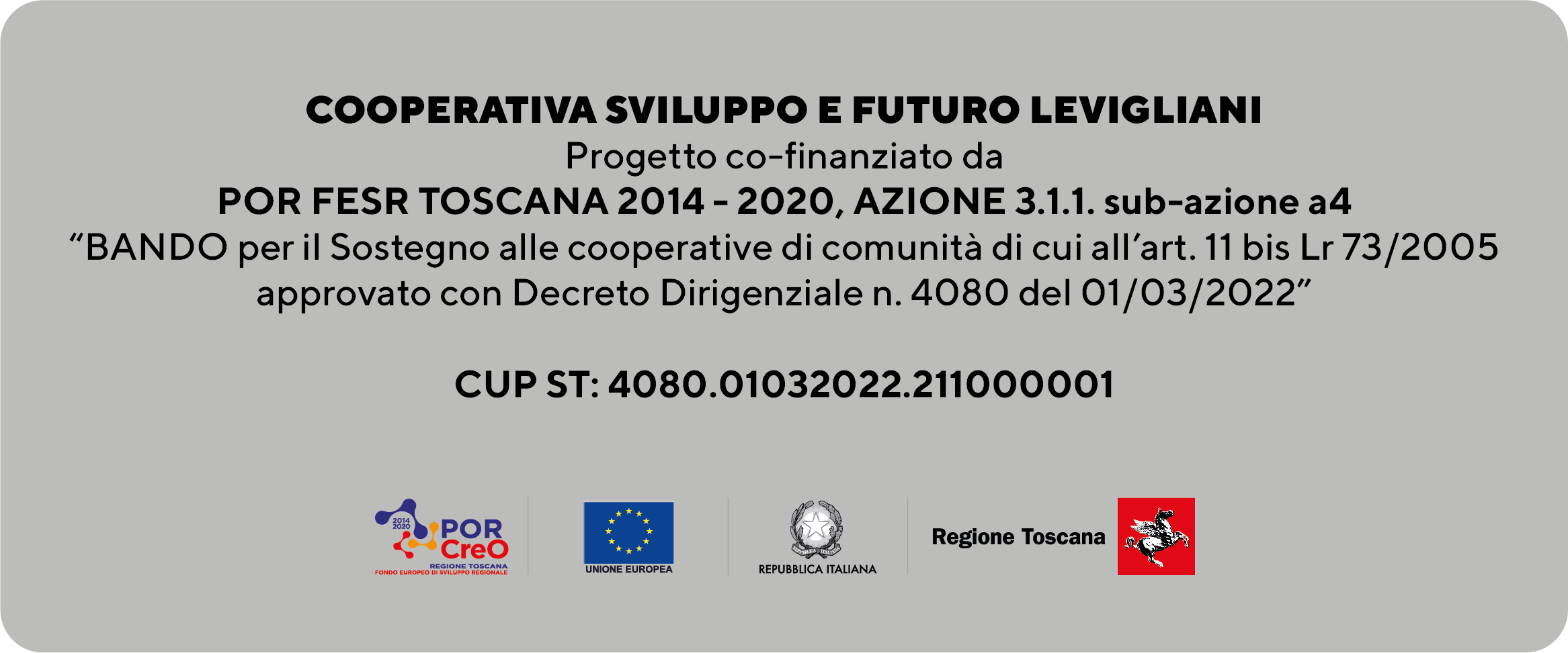 REGIONE TOSCANA - POR FESR TOSCANA 2014 – 2020, AZIONE 3.1.1.sub-azione 3.1.1a3